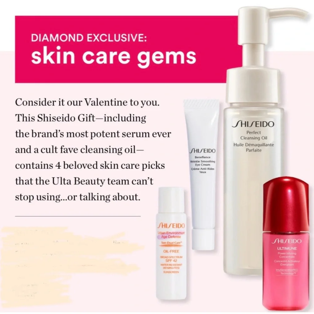 SHISEIDO 4p Skincare Cleansing Oil Sunscreen Serum Eye Cream $58 NIP Sealed